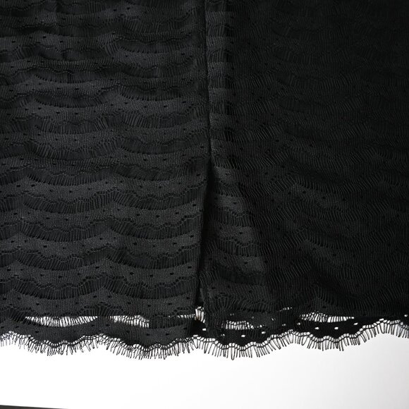 MILLY OF NEW YORK Black Lace 3/4 Sleeves Dress - Size 6 - Picture 8 of 11